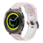 Dây đồng hồ silicone hai màu họa tiết dọc 20mm, Dành cho Samsung Galaxy Watch 42mm, Dành cho Samsung Gear Sport, Dành cho Samsung Gear S2 Classic