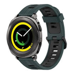Dây đồng hồ silicone hai màu họa tiết dọc 20mm, Dành cho Samsung Galaxy Watch 42mm, Dành cho Samsung Gear Sport, Dành cho Samsung Gear S2 Classic