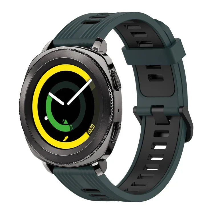 Dây đồng hồ silicone hai màu họa tiết dọc 20mm, Dành cho Samsung Galaxy Watch 42mm, Dành cho Samsung Gear Sport, Dành cho Samsung Gear S2 Classic