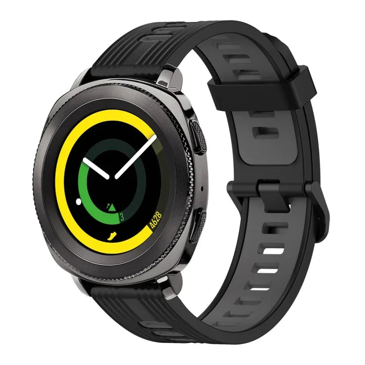 Dây đồng hồ silicone hai màu họa tiết dọc 20mm, Dành cho Samsung Galaxy Watch 42mm, Dành cho Samsung Gear Sport, Dành cho Samsung Gear S2 Classic