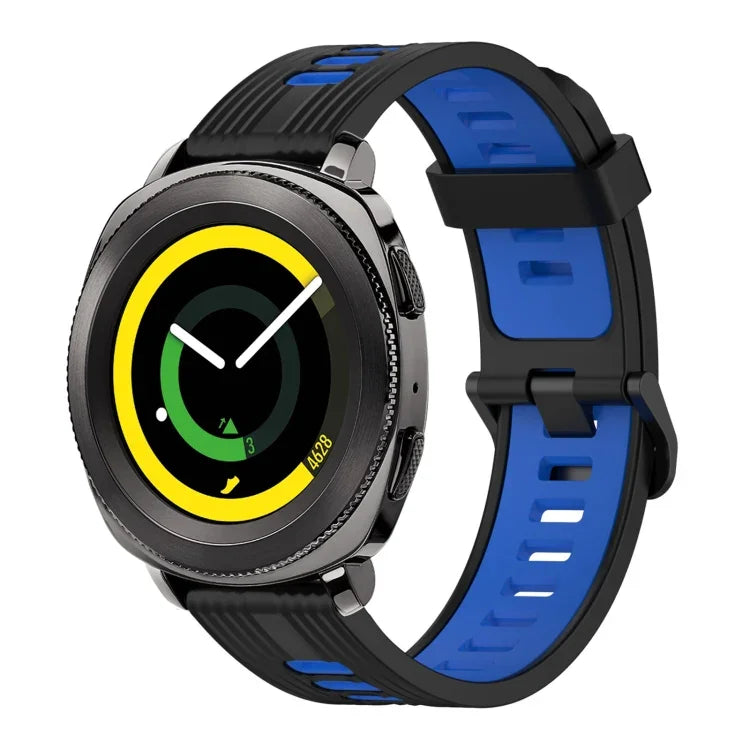 Dây đồng hồ silicone hai màu họa tiết dọc 20mm, Dành cho Samsung Galaxy Watch 42mm, Dành cho Samsung Gear Sport, Dành cho Samsung Gear S2 Classic