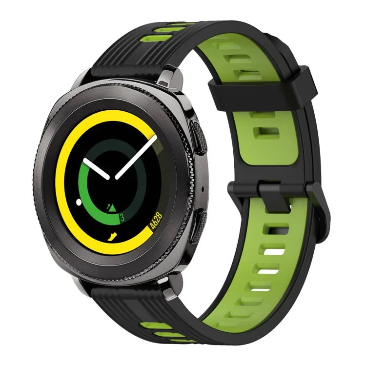 Dây đồng hồ silicone hai màu họa tiết dọc 20mm, Dành cho Samsung Galaxy Watch 42mm, Dành cho Samsung Gear Sport, Dành cho Samsung Gear S2 Classic