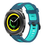 Dây đồng hồ silicone hai màu họa tiết dọc 20mm, Dành cho Samsung Galaxy Watch 42mm, Dành cho Samsung Gear Sport, Dành cho Samsung Gear S2 Classic