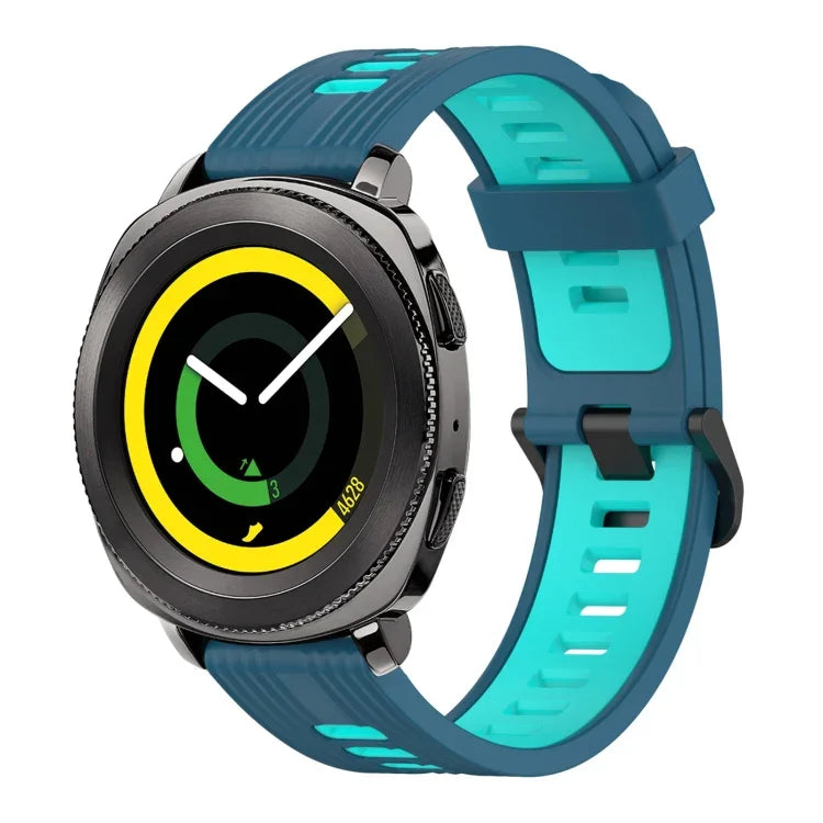 Dây đồng hồ silicone hai màu họa tiết dọc 20mm, Dành cho Samsung Galaxy Watch 42mm, Dành cho Samsung Gear Sport, Dành cho Samsung Gear S2 Classic