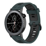 Dây đồng hồ silicone hai màu họa tiết dọc 20mm, Dành cho Samsung Galaxy Watch 42mm, Dành cho Samsung Gear Sport, Dành cho Samsung Gear S2 Classic