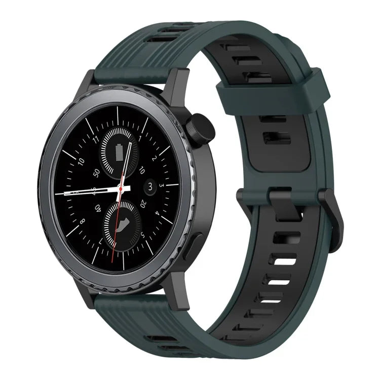 Dây đồng hồ silicone hai màu họa tiết dọc 20mm, Dành cho Samsung Galaxy Watch 42mm, Dành cho Samsung Gear Sport, Dành cho Samsung Gear S2 Classic