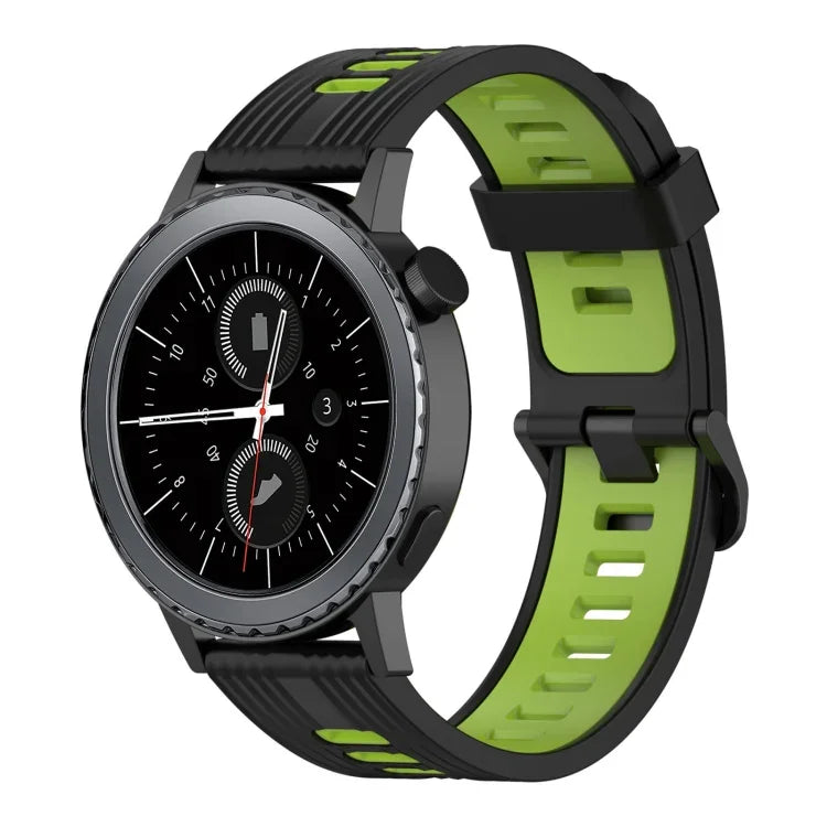 Dây đồng hồ silicone hai màu họa tiết dọc 20mm, Dành cho Samsung Galaxy Watch 42mm, Dành cho Samsung Gear Sport, Dành cho Samsung Gear S2 Classic