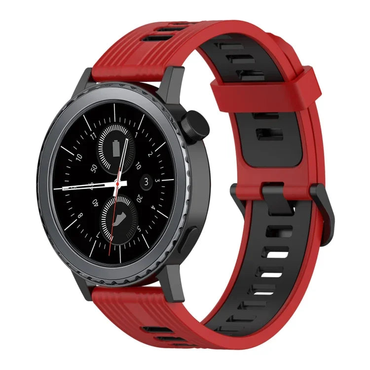 Dây đồng hồ silicone hai màu họa tiết dọc 20mm, Dành cho Samsung Galaxy Watch 42mm, Dành cho Samsung Gear Sport, Dành cho Samsung Gear S2 Classic