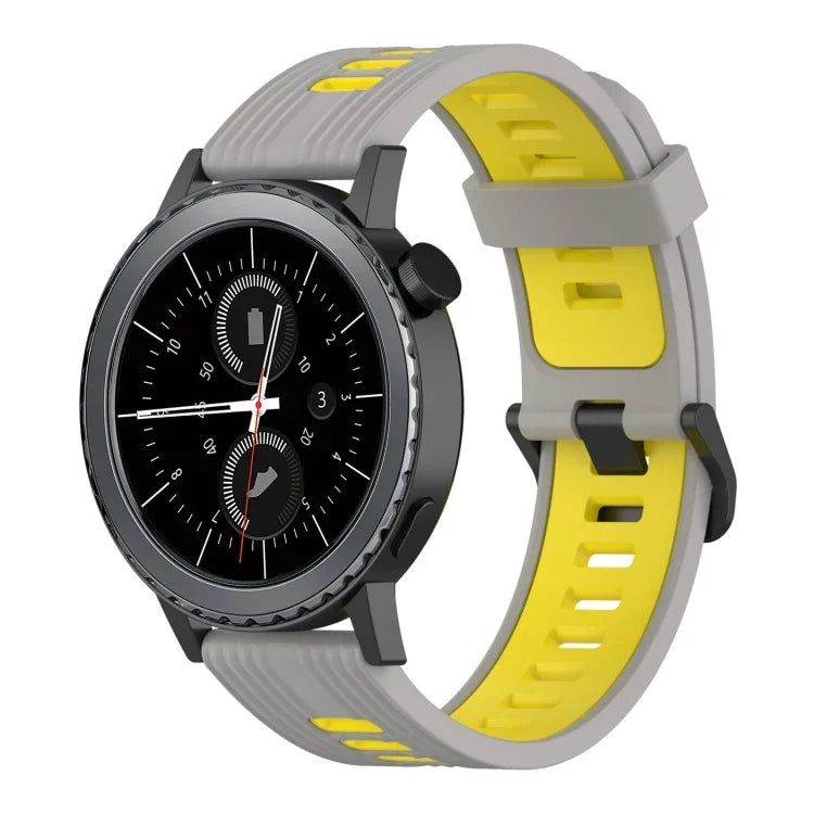 Dây đồng hồ silicone hai màu họa tiết dọc 20mm, Dành cho Samsung Galaxy Watch 42mm, Dành cho Samsung Gear Sport, Dành cho Samsung Gear S2 Classic