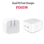 Bộ sạc PD 35W hai cổng USB-C / Type-C cho dòng iPhone / iPad, phích cắm US, phích cắm US