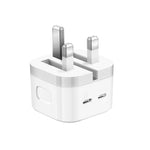 Bộ sạc PD 35W hai cổng USB-C / Type-C cho dòng iPhone / iPad, phích cắm UK, phích cắm UK