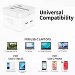 Bộ sạc PD 35W hai cổng USB-C / Type-C cho dòng iPhone / iPad, phích cắm UK, phích cắm UK