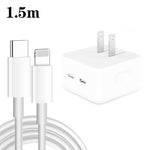 Bộ sạc PD 35W hai cổng USB-C / Type-C với cáp dữ liệu Type-C sang 8 Pin, phích cắm US, phích cắm US + cáp 8 Pin dài 1m, phích cắm US + cáp 8 Pin dài 1,5m, phích cắm US + cáp 8 Pin dài 2m