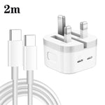 Bộ sạc PD 35W hai cổng USB-C / Type-C kèm cáp dữ liệu Type-C to Type-C, phích cắm UK, phích cắm UK + cáp đôi Type-C 1m, phích cắm UK + cáp đôi Type-C 2m