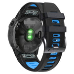 22mm Silicone Sports Two-Color Watch Band, For Garmin Fenix 5 Plus
