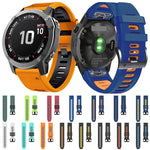 22mm Silicone Sports Two-Color Watch Band, For Garmin Fenix 5 Plus