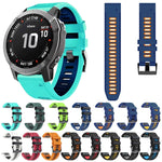 22mm Silicone Sports Two-Color Watch Band, For Garmin Fenix 5 Plus