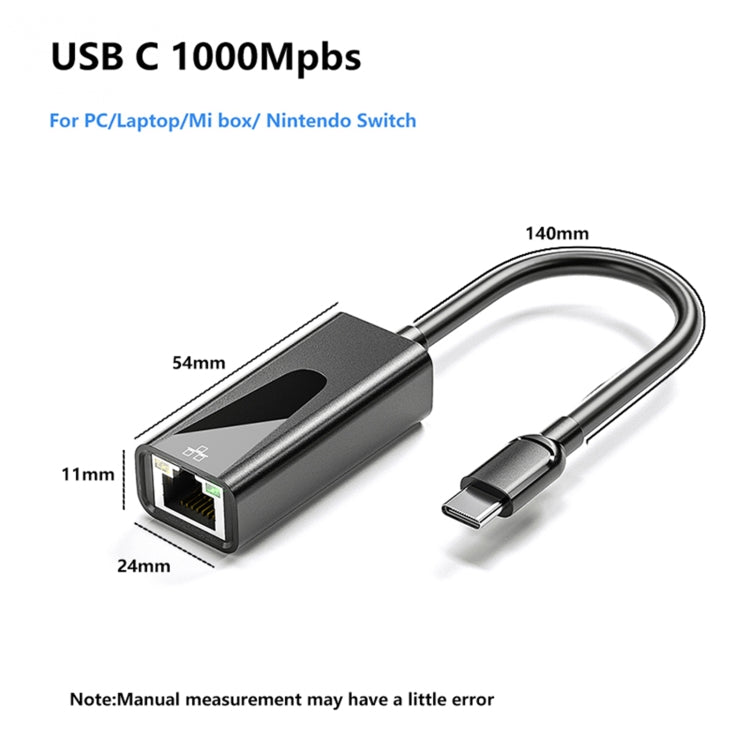 Bộ chuyển đổi mạng USB Ethernet RJ45 1000Mbps, USB 3.0, Type-C