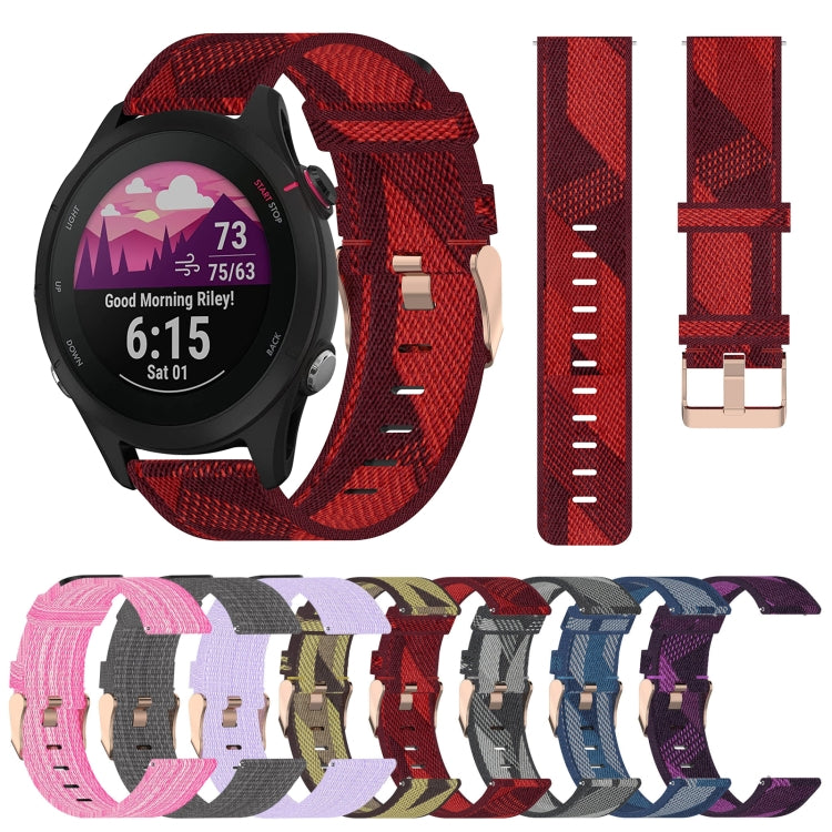 18mm Nylon Woven Watch Band, For Garmin Forerunner 255S, For Garmin Venu 2S, For Garmin Vivomove 3S, For Garmin Vivoactive 4S