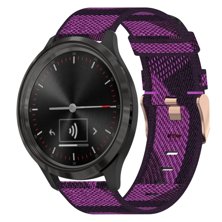 18mm Nylon Woven Watch Band, For Garmin Forerunner 255S, For Garmin Venu 2S, For Garmin Vivomove 3S, For Garmin Vivoactive 4S
