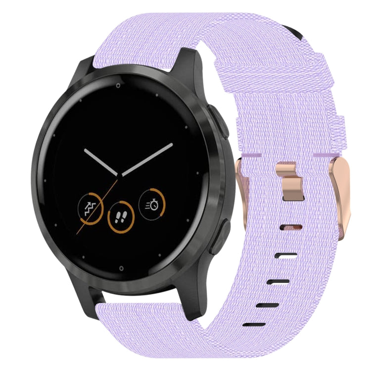 18mm Nylon Woven Watch Band, For Garmin Forerunner 255S, For Garmin Venu 2S, For Garmin Vivomove 3S, For Garmin Vivoactive 4S
