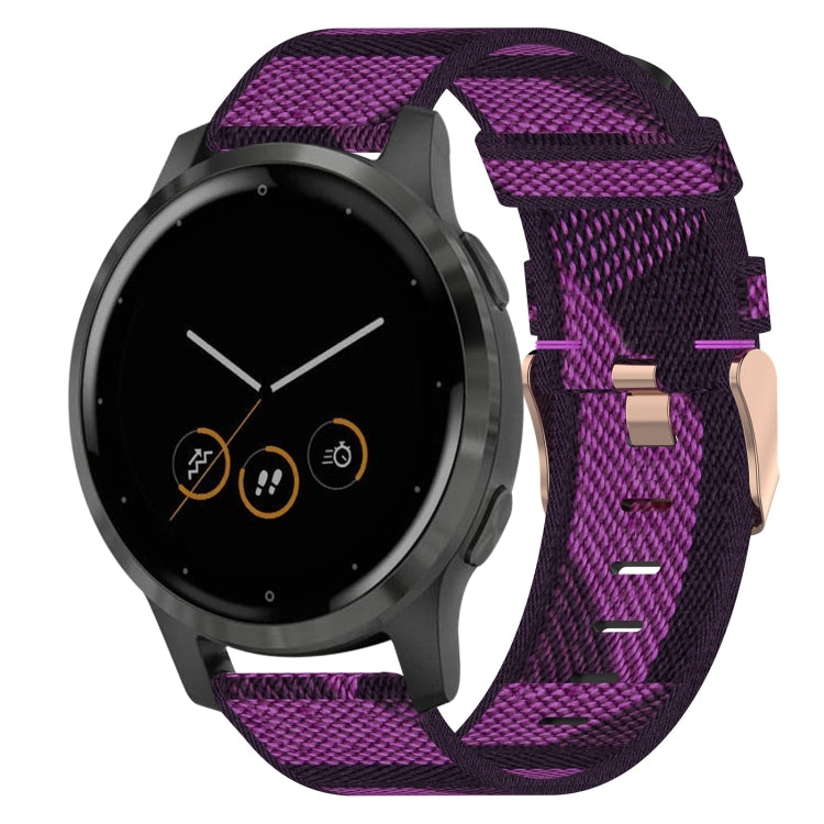 18mm Nylon Woven Watch Band, For Garmin Forerunner 255S, For Garmin Venu 2S, For Garmin Vivomove 3S, For Garmin Vivoactive 4S