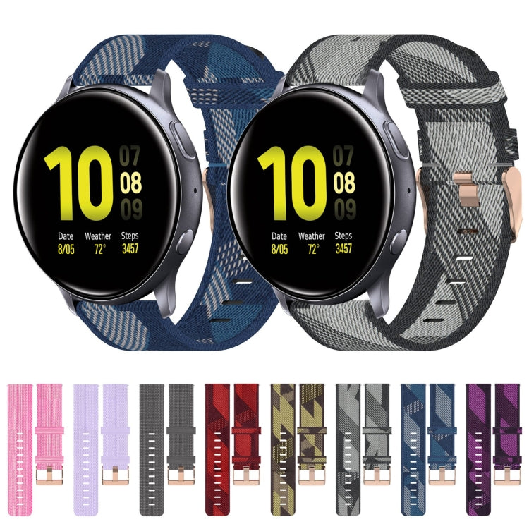 Dây đồng hồ dệt nylon 20mm, dành cho Samsung Galaxy Watch Active 2 44mm, dành cho Samsung Galaxy Watch Active 40mm, dành cho Samsung Galaxy Watch 42mm, dành cho Samsung Gear Sport, dành cho Samsung Gear S2 Classic