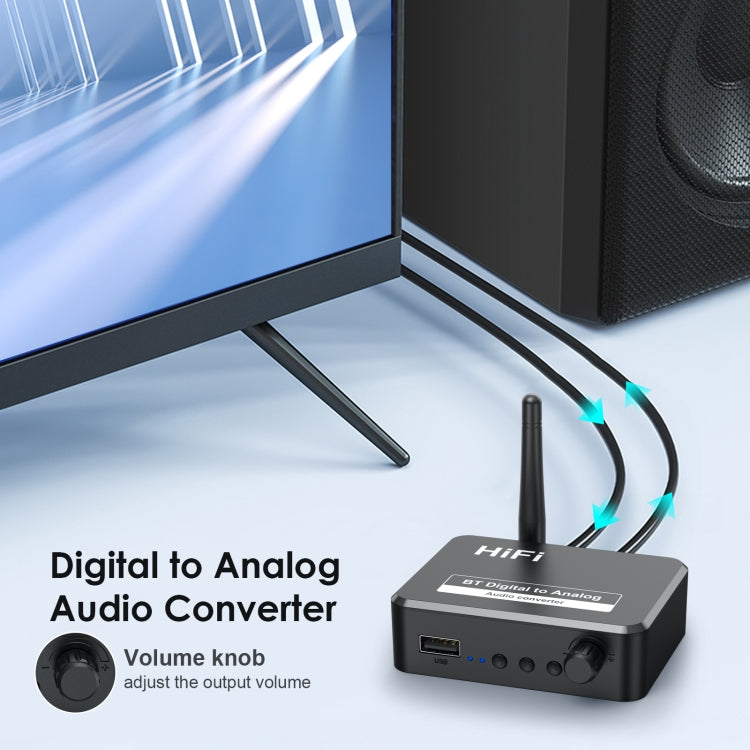 Bộ thu âm nhạc Bluetooth 5.2 B35S chuyển đổi kỹ thuật số sang analog hỗ trợ U-disk, cáp quang, cáp đồng trục, B35S