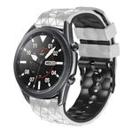 Dây đeo silicone hai màu họa tiết bóng đá 22mm, Dành cho Samsung Galaxy Watch3 45mm, Dành cho Samsung Galaxy Watch 46mm, Dành cho Samsung Gear S3 Classic, Dành cho Samsung Gear S3 Frontier