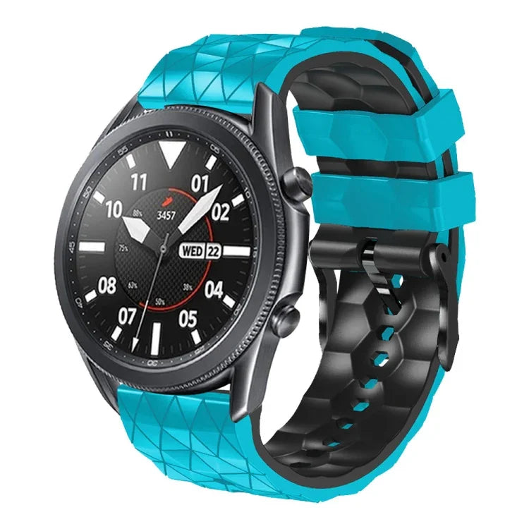 Dây đeo silicone hai màu họa tiết bóng đá 22mm, Dành cho Samsung Galaxy Watch3 45mm, Dành cho Samsung Galaxy Watch 46mm, Dành cho Samsung Gear S3 Classic, Dành cho Samsung Gear S3 Frontier
