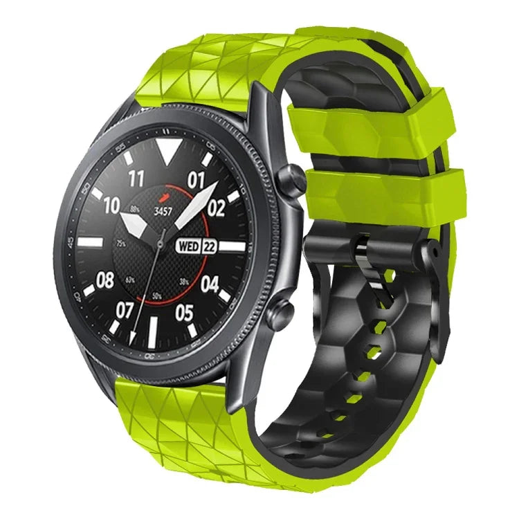 Dây đeo silicone hai màu họa tiết bóng đá 22mm, Dành cho Samsung Galaxy Watch3 45mm, Dành cho Samsung Galaxy Watch 46mm, Dành cho Samsung Gear S3 Classic, Dành cho Samsung Gear S3 Frontier