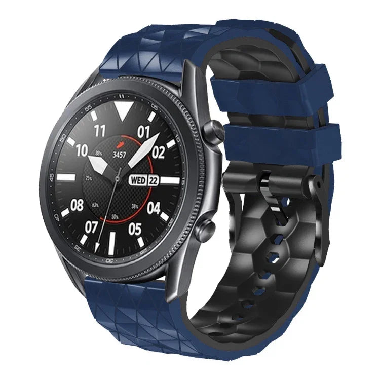 Dây đeo silicone hai màu họa tiết bóng đá 22mm, Dành cho Samsung Galaxy Watch3 45mm, Dành cho Samsung Galaxy Watch 46mm, Dành cho Samsung Gear S3 Classic, Dành cho Samsung Gear S3 Frontier