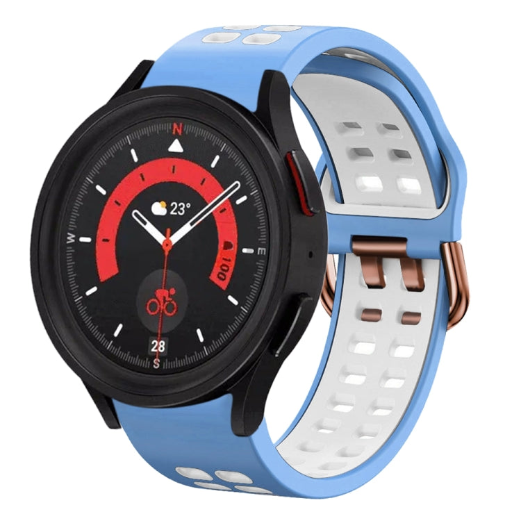 Dây đồng hồ silicone hai màu thoáng khí 20mm, dành cho Samsung Galaxy Watch 5 40mm, dành cho Samsung Galaxy Watch 5 44mm