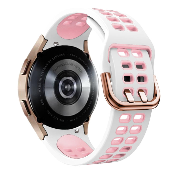 Dây đồng hồ silicone hai màu thoáng khí 20mm, dành cho Samsung Galaxy Watch 5 Pro 45mm, dành cho Samsung Galaxy Watch 4 40mm