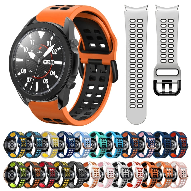 Dây đồng hồ silicone hai màu thoáng khí 20mm, dành cho Samsung Galaxy Watch 5 Pro 45mm, dành cho Samsung Galaxy Watch 4 40mm