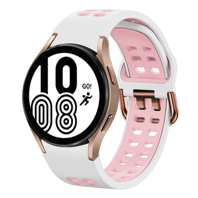 Dây đồng hồ silicone hai màu thoáng khí 20mm, dành cho Samsung Galaxy Watch 5 Pro 45mm, dành cho Samsung Galaxy Watch 4 40mm