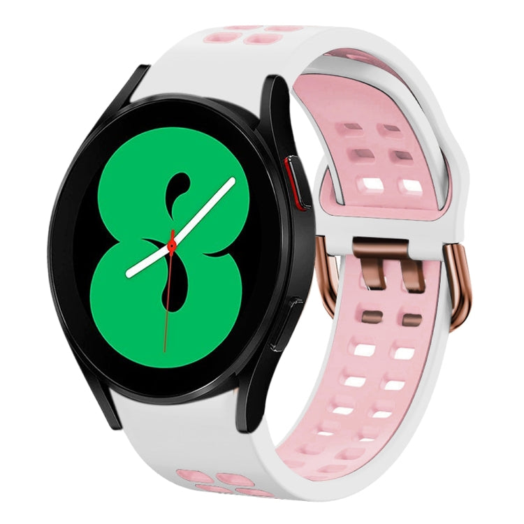 Dây đồng hồ silicone hai màu thoáng khí 20mm, dành cho Samsung Galaxy Watch 4 44mm, dành cho Samsung Galaxy Watch 4 Classic 46mm