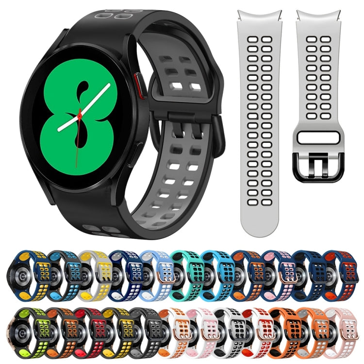 Dây đồng hồ silicone hai màu thoáng khí 20mm, dành cho Samsung Galaxy Watch 4 44mm, dành cho Samsung Galaxy Watch 4 Classic 46mm