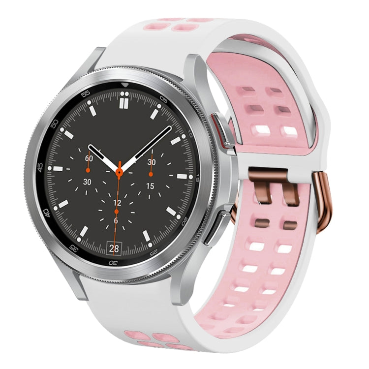 Dây đồng hồ silicone hai màu thoáng khí 20mm, dành cho Samsung Galaxy Watch 4 44mm, dành cho Samsung Galaxy Watch 4 Classic 46mm