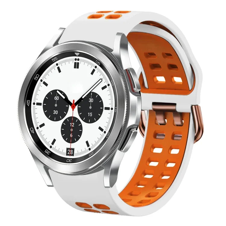 Dây đồng hồ silicone hai màu thoáng khí 20mm, Dành cho Samsung Galaxy Watch 4 Classic 42mm, Dành cho Galaxy Watch Active 2
