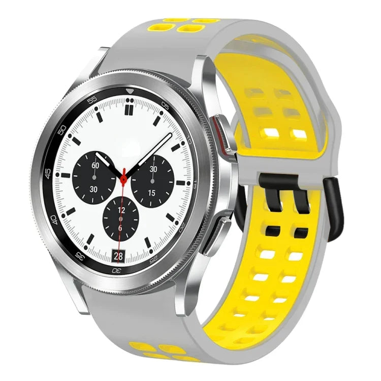 20mm Breathable Two-Color Silicone Watch Band, For Samsung Galaxy Watch 4 Classic 42mm, For Galaxy Watch Active 2
