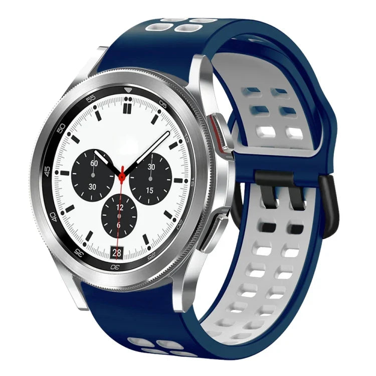 20mm Breathable Two-Color Silicone Watch Band, For Samsung Galaxy Watch 4 Classic 42mm, For Galaxy Watch Active 2