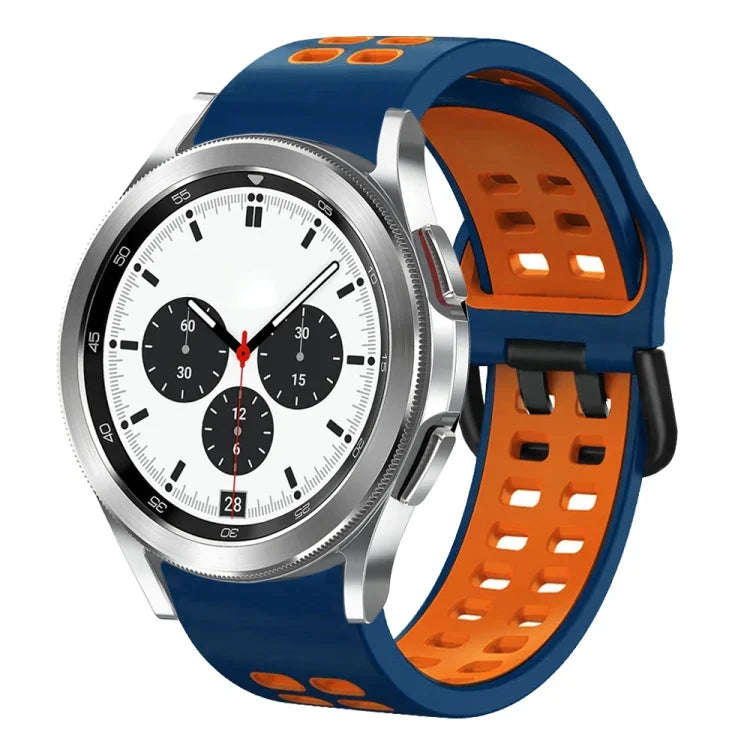 20mm Breathable Two-Color Silicone Watch Band, For Samsung Galaxy Watch 4 Classic 42mm, For Galaxy Watch Active 2