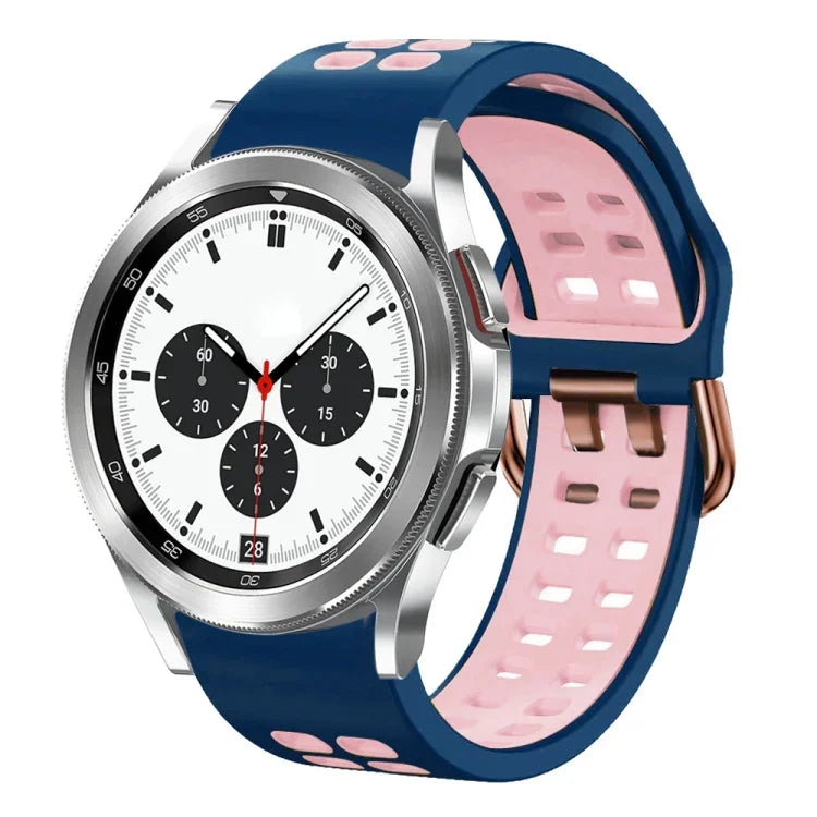 20mm Breathable Two-Color Silicone Watch Band, For Samsung Galaxy Watch 4 Classic 42mm, For Galaxy Watch Active 2