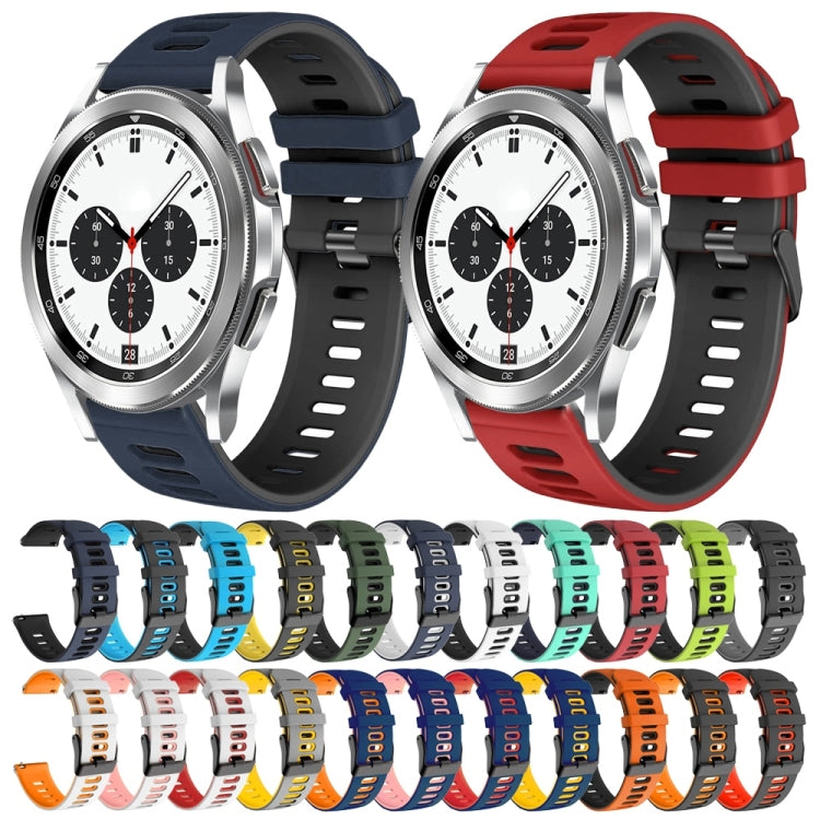 Dây đồng hồ silicone hai màu 20mm, Dành cho Samsung Galaxy Watch 4 Classic 42mm, Dành cho Samsung Galaxy Watch Active 2