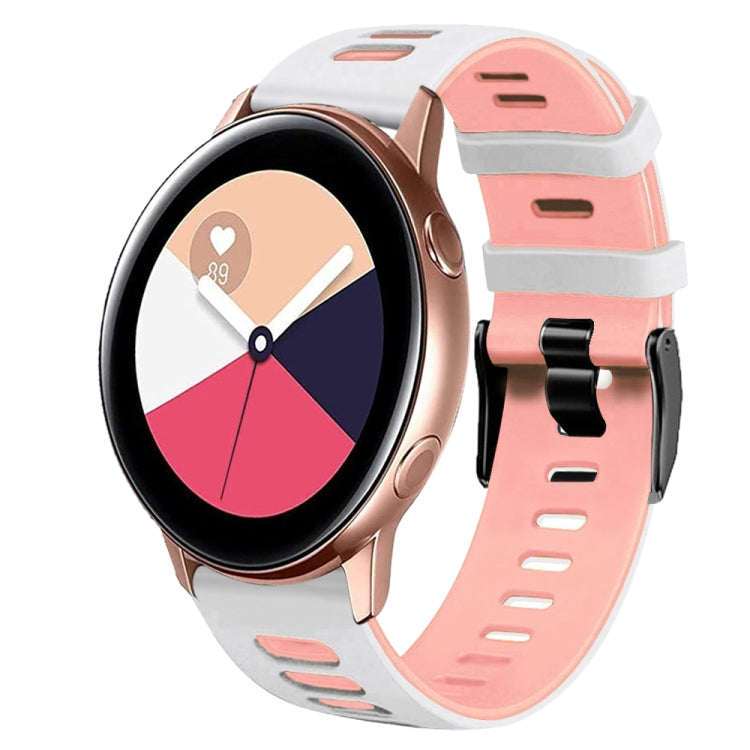 Dây đồng hồ silicone hai màu 20mm, Dành cho Samsung Galaxy Watch 4 Classic 42mm, Dành cho Samsung Galaxy Watch Active 2