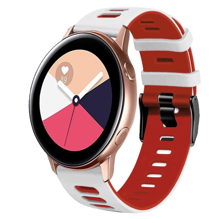 Dây đồng hồ silicone hai màu 20mm, Dành cho Samsung Galaxy Watch 4 Classic 42mm, Dành cho Samsung Galaxy Watch Active 2