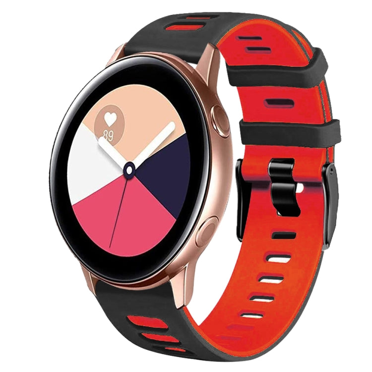 Dây đồng hồ silicone hai màu 20mm, Dành cho Samsung Galaxy Watch 4 Classic 42mm, Dành cho Samsung Galaxy Watch Active 2