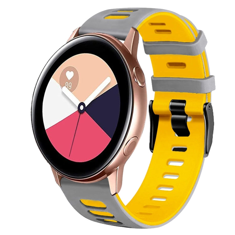 Dây đồng hồ silicone hai màu 20mm, Dành cho Samsung Galaxy Watch 4 Classic 42mm, Dành cho Samsung Galaxy Watch Active 2