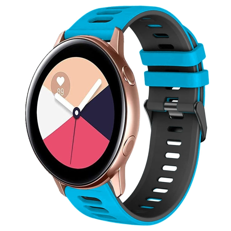 Dây đồng hồ silicone hai màu 20mm, Dành cho Samsung Galaxy Watch 4 Classic 42mm, Dành cho Samsung Galaxy Watch Active 2